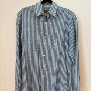 Rubinacci Blue Label Pinstriped Button Down Shirt